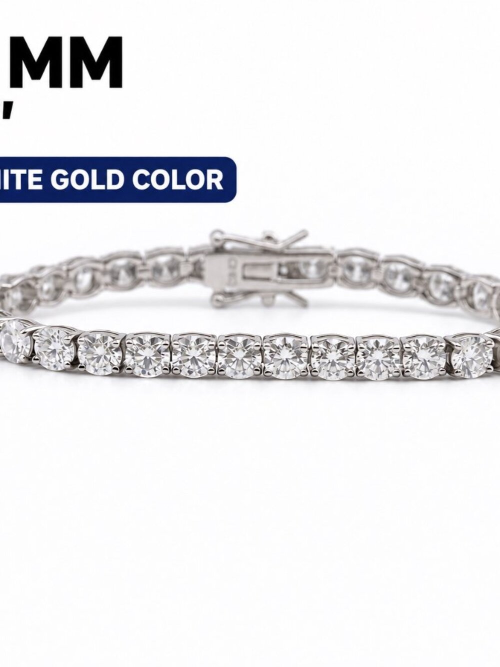 LEKANI 5mm Moissanite Tennis Bracelet S925 Silver 7 in